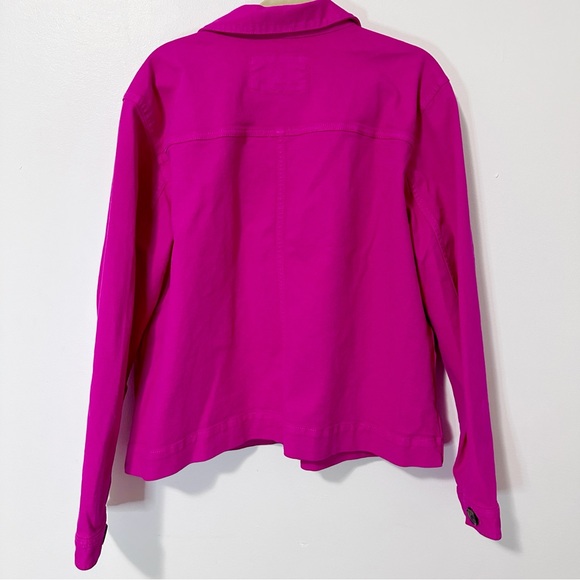 LOFT Denim Chore Utility Jacket in Hot Magenta Size Extra Large - Picture 2 of 7